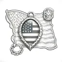 Locket with american flag inside tattoo design idea