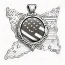 Locket with american flag inside tattoo design idea