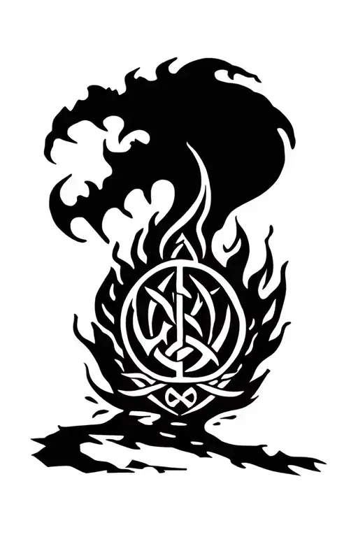 camp, fire, family, love, motorcycle, software, technology, lord of the rings, celtic symbols, adventure, music tattoo design idea