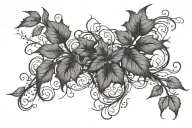 Grunge style vines growing on one side, and dying on the other  tattoo design idea