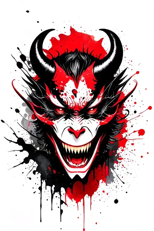 Japanese demon tattoo design idea