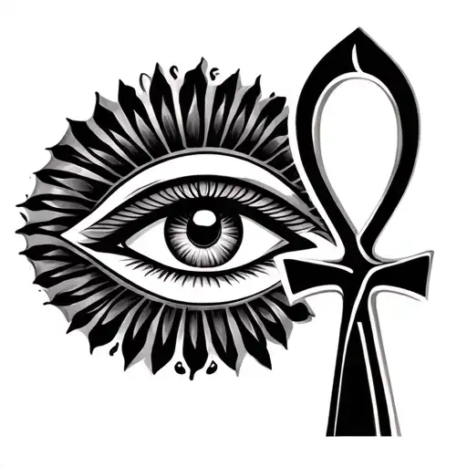 Egyptian eye with ankh hand tattoo design tattoo design idea