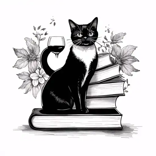 - book/stack of books, ( reader enjoys dark smut)- cat- wine- @tierney.reads- incorporate taylor swift tattoo design idea