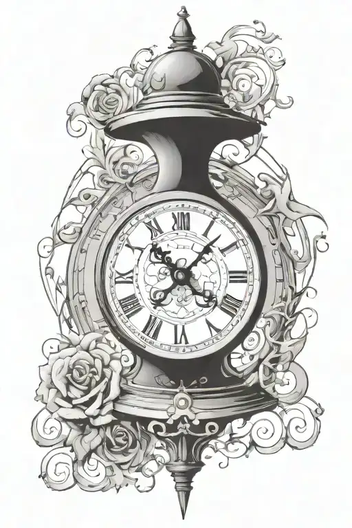 Dali style clock tattoo design idea