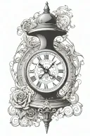 Dali style clock tattoo design idea