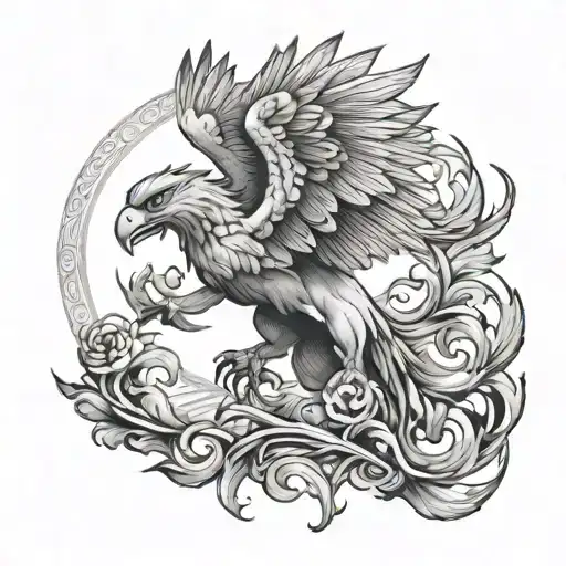griffin soaring tattoo design idea