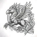 griffin soaring tattoo design idea