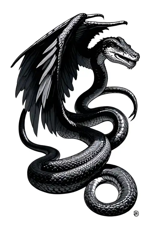 king cobra with wings spread open facing toward me tattoo design idea