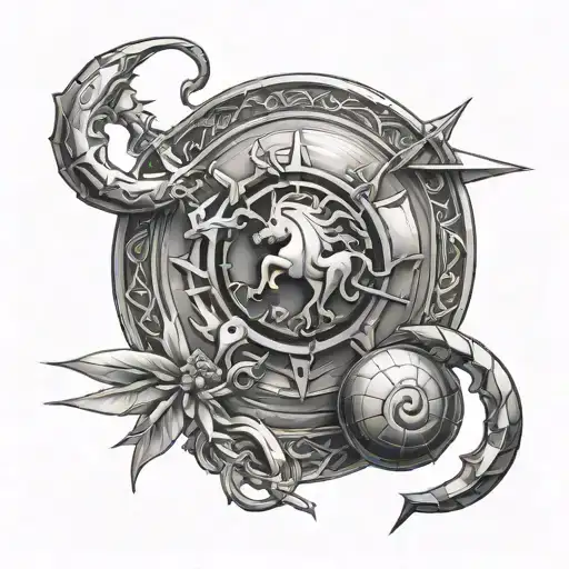 Sagittarius and Scorpio and Cancer zodiac sign tattoo design idea