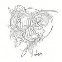 love lineart "(∂ + m) ψ = 0" and the words “ubi tu, ibi ego” with a script font tattoo design idea