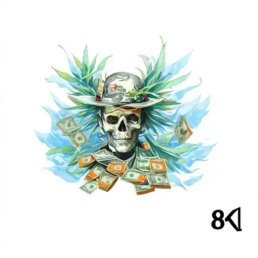 Sin of Greed with money tattoo design idea