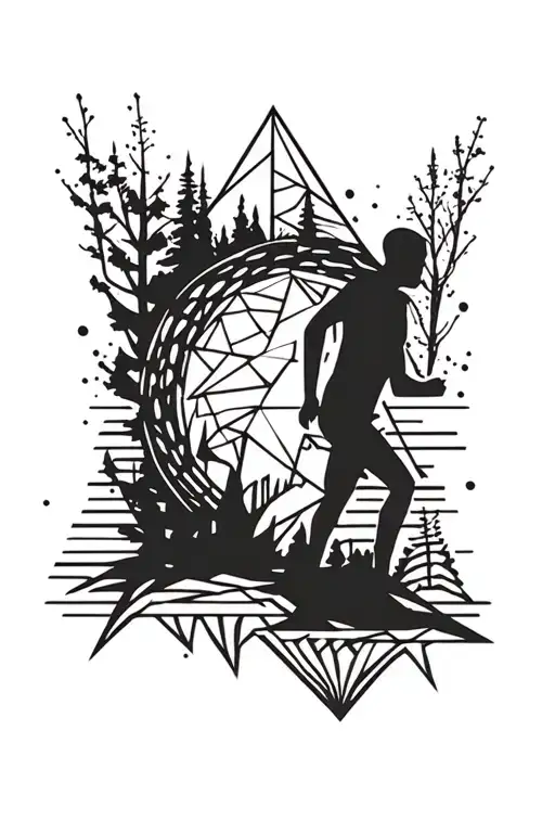 trail runner tattoo design idea
