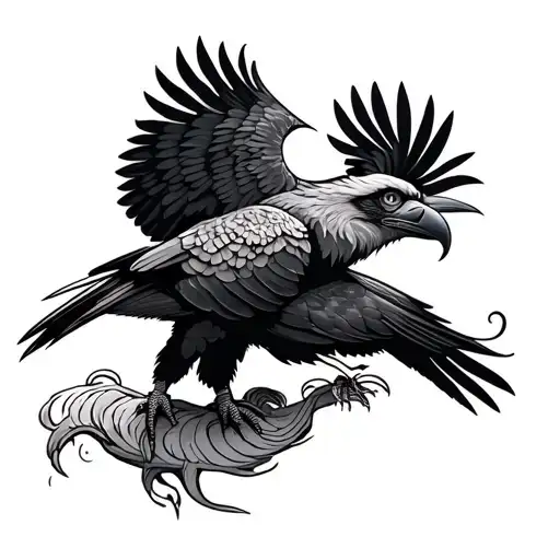 condor with pachamama spiral tattoo design idea