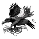 condor with pachamama spiral tattoo design idea