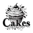 the word "Cakes" but the "a" replace with a cupcake tattoo design idea