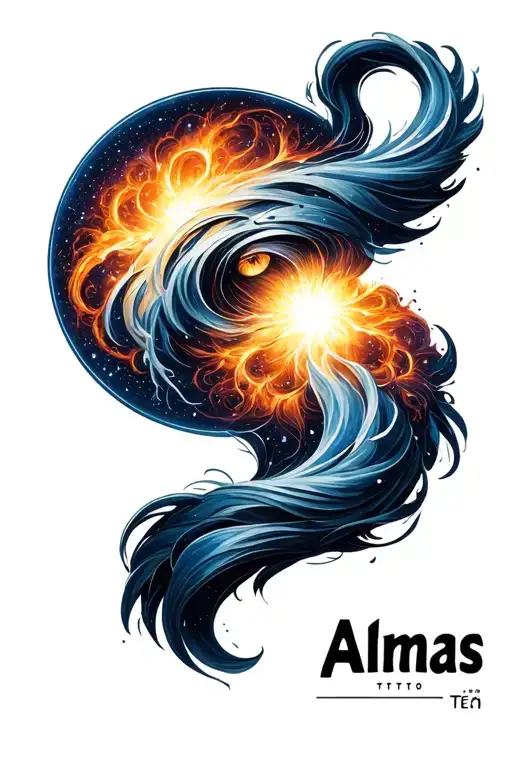 "Almas" supernova tattoo design idea