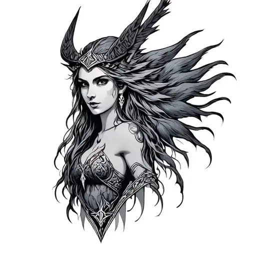 Norse Goddess Hel tattoo design idea