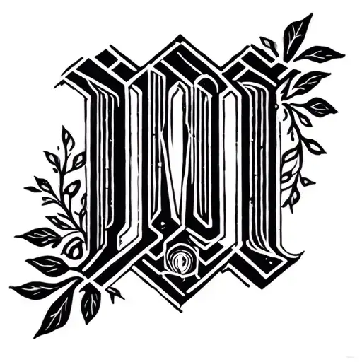 initals jwp written in the stem tattoo design idea