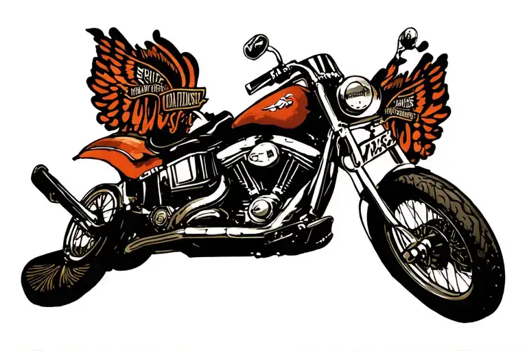moto harley davidson motorcycle tattoo design idea