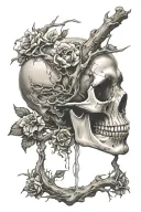 skull inside tattoo design idea