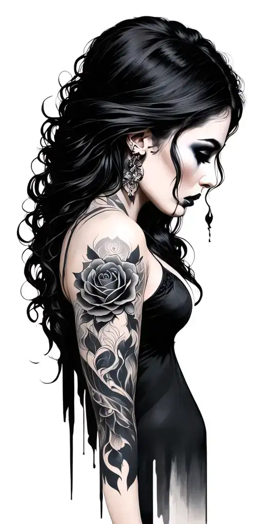 goth feminine vs masculine tattoo design idea