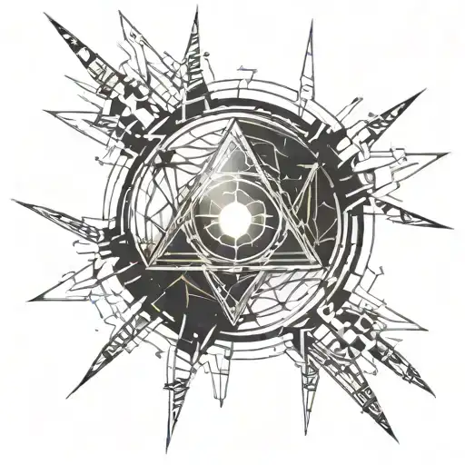 sun spear going tattoo design idea
