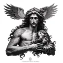 greek mythology, Ícarus, atlas and medusa, plus details. full arm tatto tattoo design idea