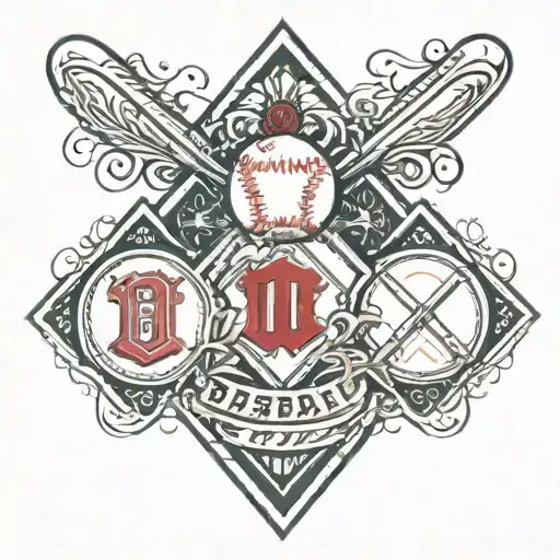 three baseball bases,, baseball diamond shaped line outlining tattoo design idea