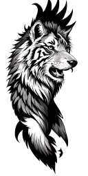 Lion Tiger Wolf Eagle design tattoo design idea