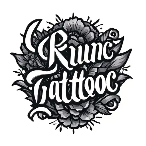 I need to create you to create a tatto draft and it is about a curved lettering on the lower stomach tattoo design idea
