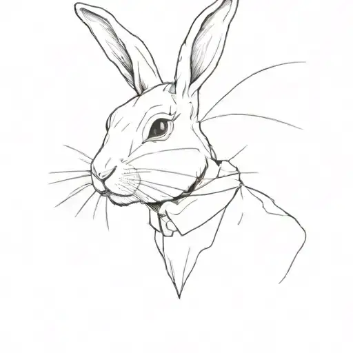 bunny with collar bone tattoo tattoo design idea