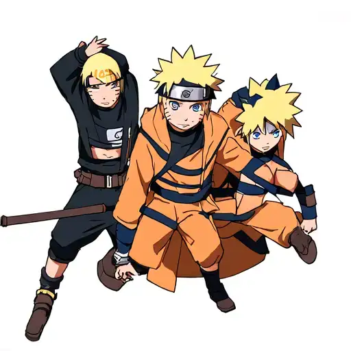 Naruto, Minato, Jiraya parent mode A second flying tattoo design idea