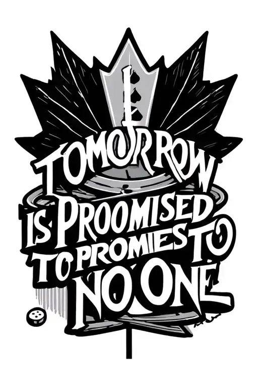 "Tomorrow is promised to no one" "Tomorrow is promised to no one" Canada, United States, Holland, Gambling, Hockey, Switzerland, crypto tattoo design idea