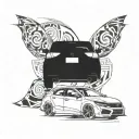 Honda Civic with Volkswagen rims tattoo design idea