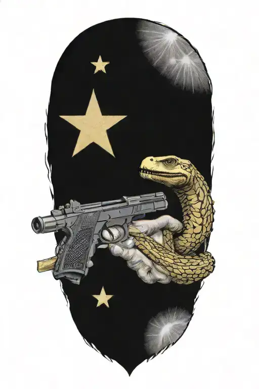 gadsden flag guns tattoo design idea