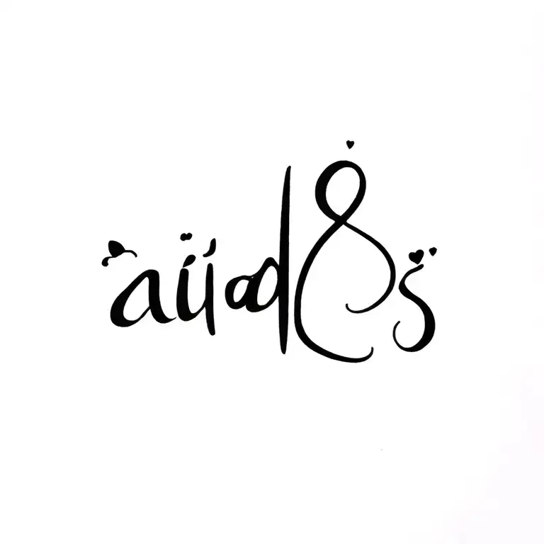 "aidôs" elegant handwriting tattoo design idea