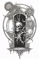 necronomicon gate summoning circle tattoo design idea