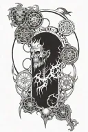 necronomicon gate summoning circle tattoo design idea