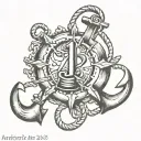 anchor number 143 tattoo design idea