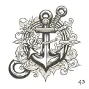 anchor number 143 tattoo design idea