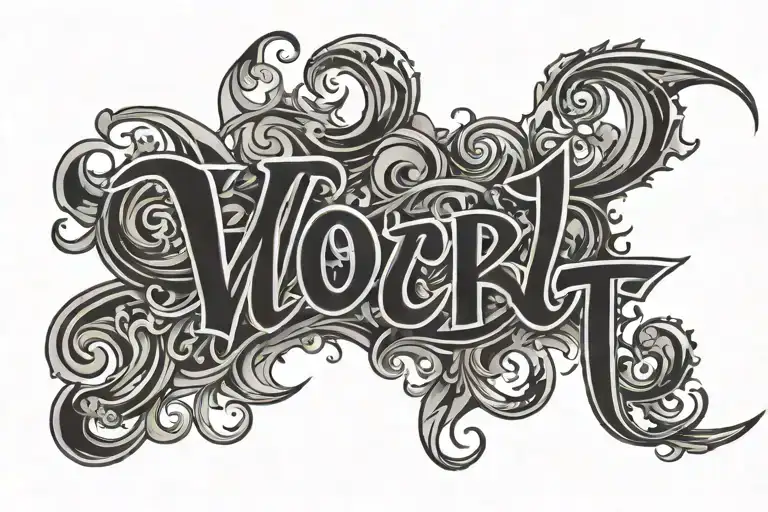 word grit tattoo design idea