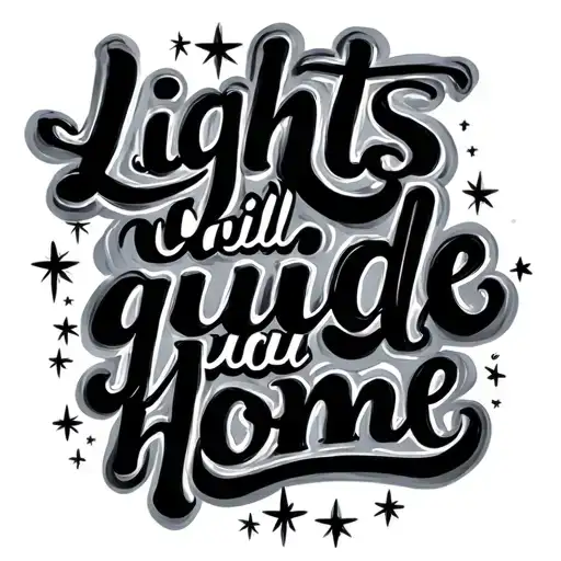 "Lights will guide you home" stars forming the shape tattoo design idea