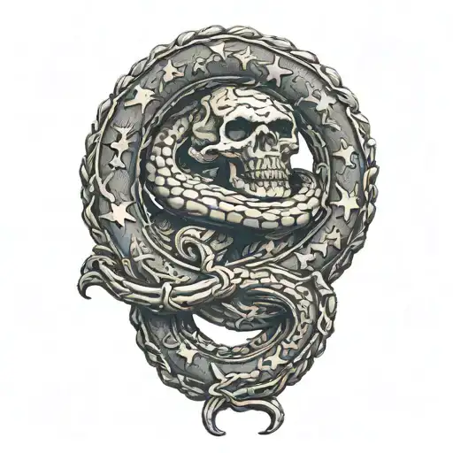 don't tread on me made of flintlock pistols crossing each other tattoo design idea