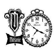 "Mélanie" clock Coeur chain tattoo design idea