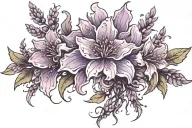 lavender flower  spinal tattoo tattoo design idea