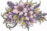 lavender flower  spinal tattoo tattoo design idea