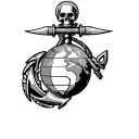 usmc ega with kabar as anchor and skull as globe  tattoo design idea