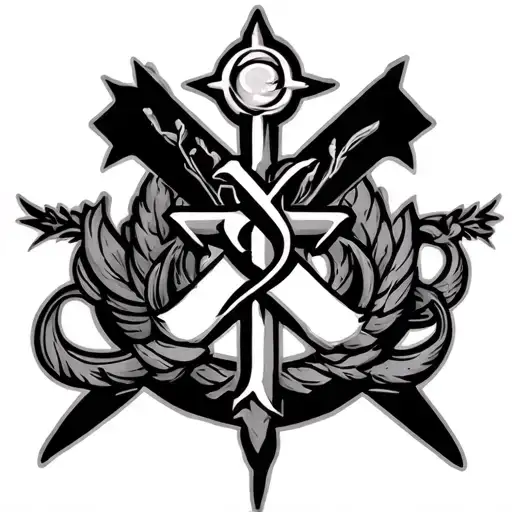 create a tattoo with the following symbols Cross and crucifix Ichthys Alpha and Omega Staurogram Chi Rho IH monogram IX  tattoo design idea