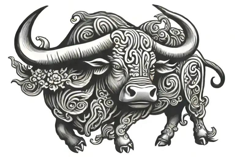 Chinese Ox tattoo design idea