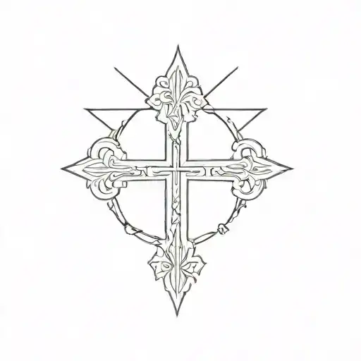 Orthodox cross with inscription tattoo design idea